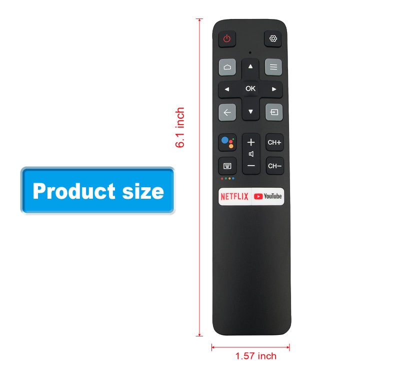 AULCMEET RC802V Replaced Voice Remote Compatible with TCL Android TV 40S330 32S330 65Q637 55Q637 55S430 43S430 65Q637 55Q637 43S434 50S434 55S434 65S434 75S434 32P30S 49P30FS 40S334 32S334 70S430 32A325 32A323 - Image 4