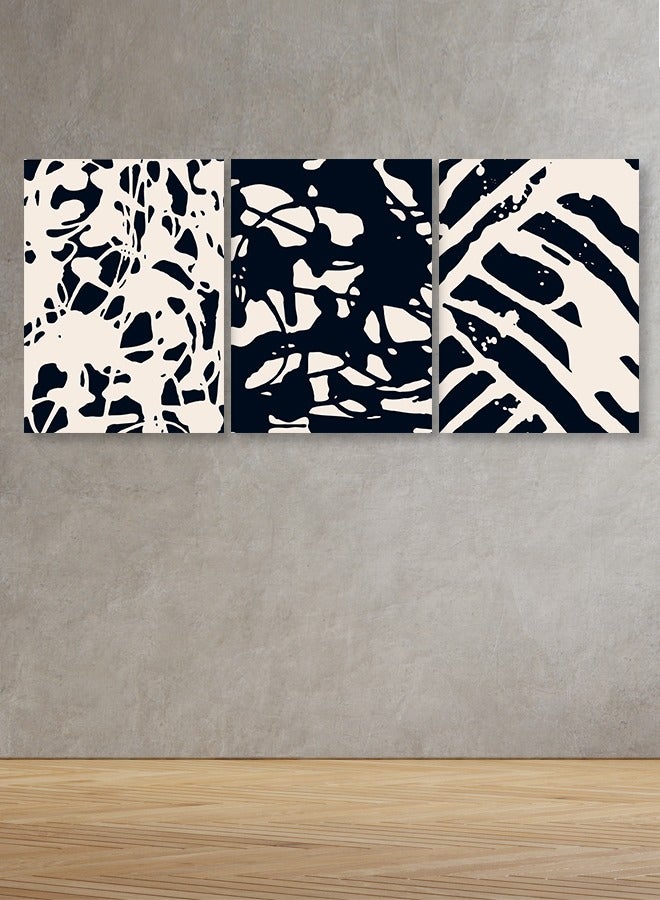 Marktna Set Of 3 Framed Canvas Wall Arts Stretched Over Wooden Frame with an Abstract Design - Image 1