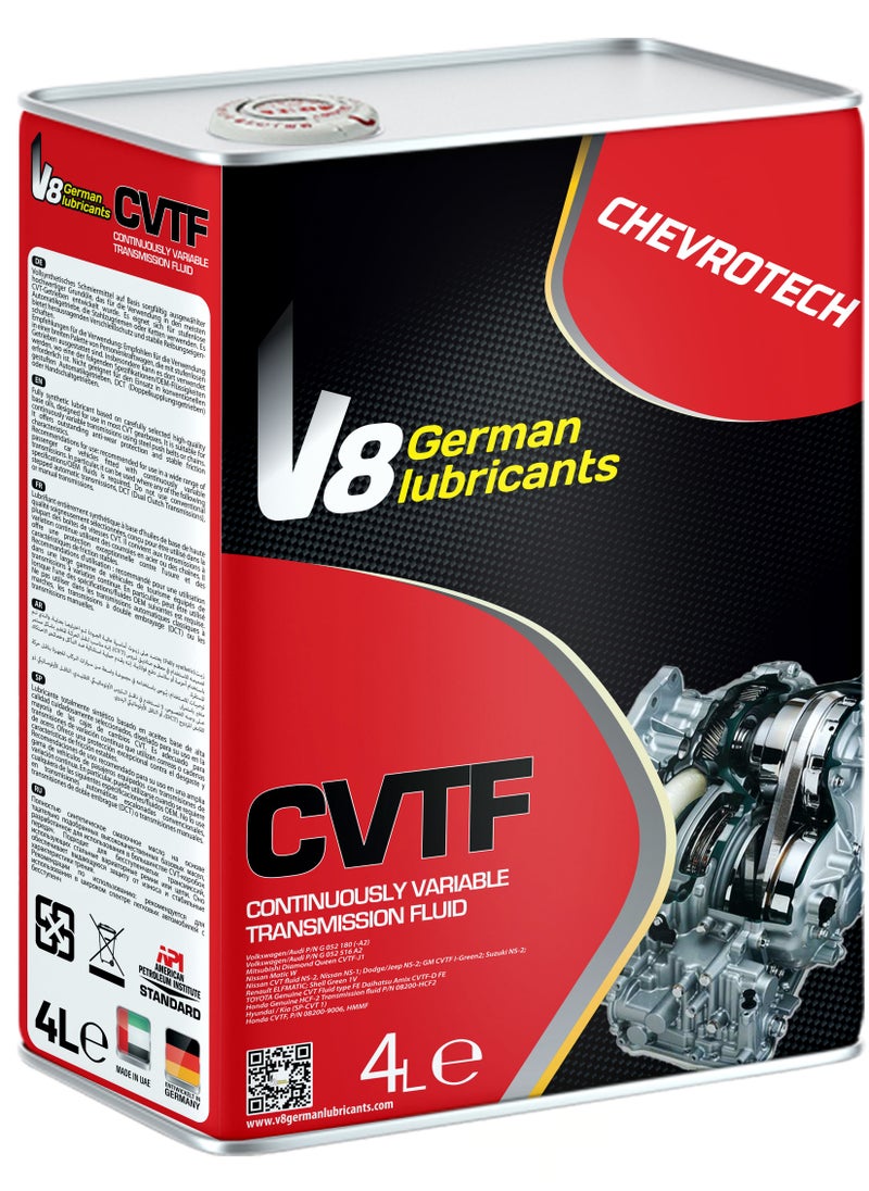 V8 German Lubricants CVTF - High-Performance Continuously Variable Transmission Fluid, 4L