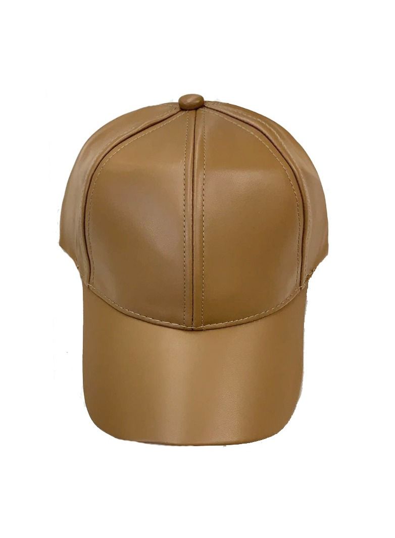 Loquat Men/Women Monochrome Leather Duck Tongue Hat Brown 