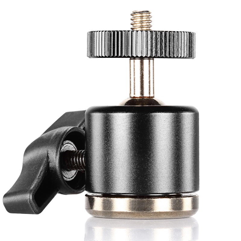 NeewerÂ® Aluminum Alloy 360 Degree Rotating Swivel Mini Ball Head with 1/4" 3/8" Thread Base Mount for DSLR Camera Like Canon,Nikon,Sony/Camcorder/iPhone 6s/6/5S/5/4S/4,Gopro HD Hero 1/2/3/3+/4 - Image 1
