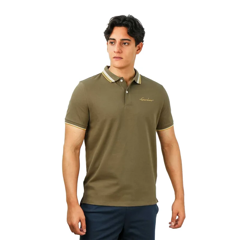 GIORDANO Men's Classic Slim Fit Polo with Signature Embroidery
