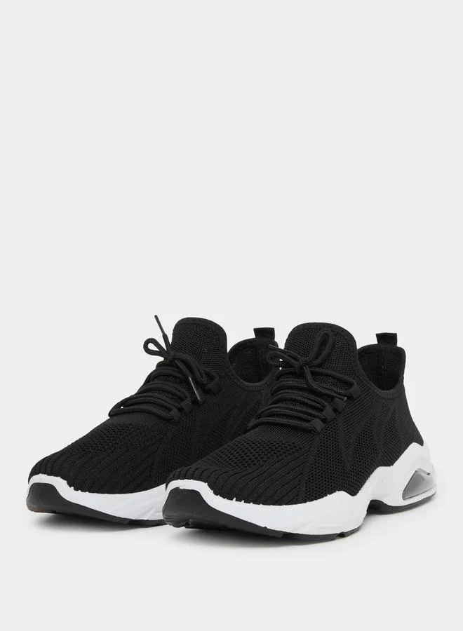 ستايلي Styli Slip On Sneakers with Lace Up Detail