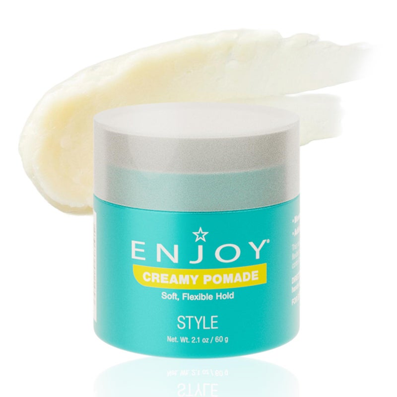 Enjoy Creamy Pomade - Lightweight Non Greasy Soft Flexible Hold - Smoothing Natural Shine without Stiffness (2.1 Oz) - Image 1