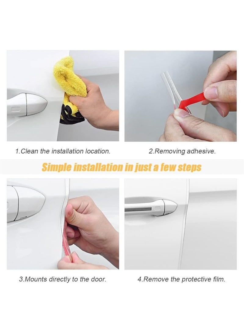 راكسوم واقيات حواف أبواب السيارة، حماية محكمة الغلق 5 أمتار لحواف الأبواب، شرائط حماية مضادة للتصادم، قوالب تزيين مضادة للخدش، ملحقات سيارات عالمية لمعظم السيارات، لون أبيض - Image 4