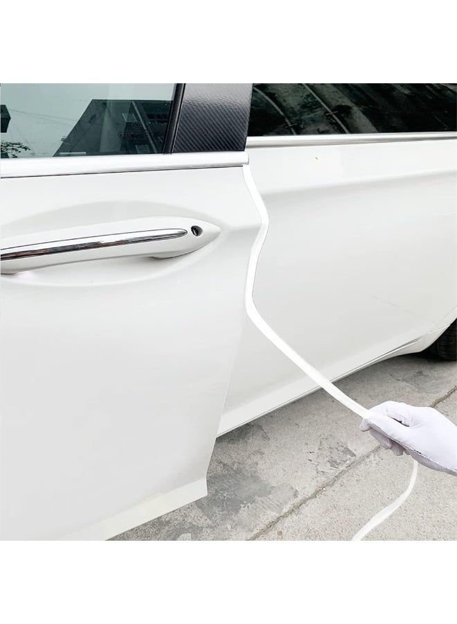 راكسوم واقيات حواف أبواب السيارة، حماية محكمة الغلق 5 أمتار لحواف الأبواب، شرائط حماية مضادة للتصادم، قوالب تزيين مضادة للخدش، ملحقات سيارات عالمية لمعظم السيارات، لون أبيض - Image 5