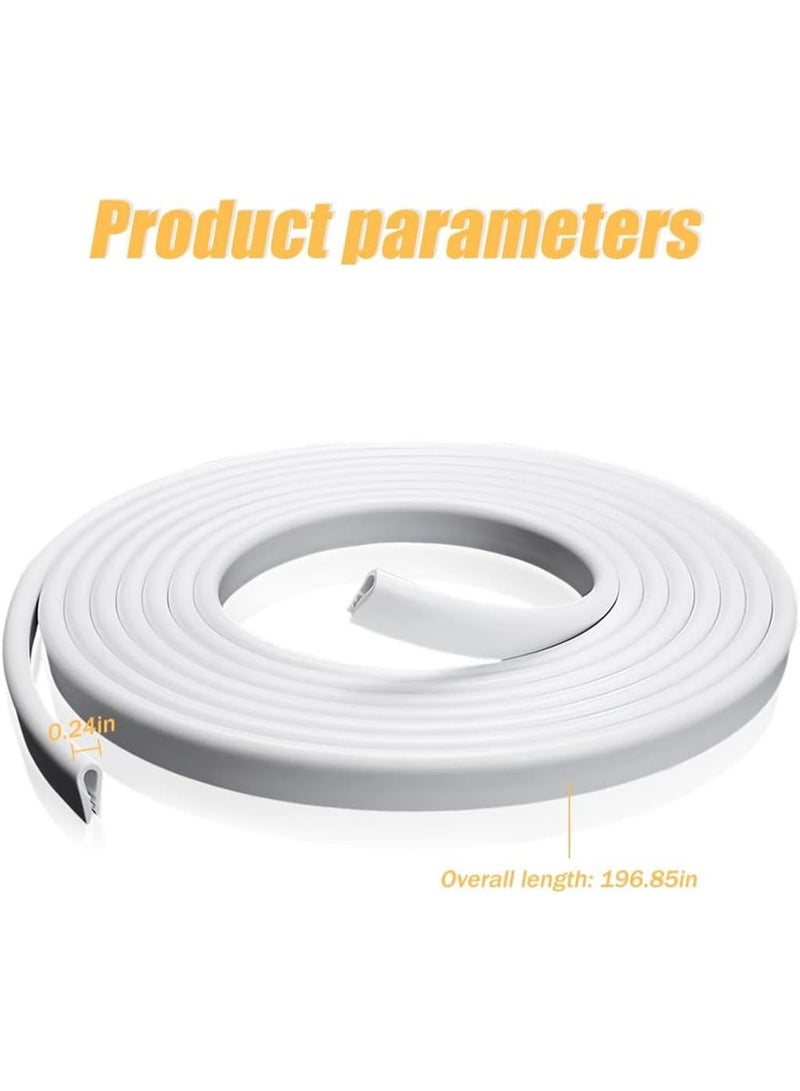 راكسوم واقيات حواف أبواب السيارة، حماية محكمة الغلق 5 أمتار لحواف الأبواب، شرائط حماية مضادة للتصادم، قوالب تزيين مضادة للخدش، ملحقات سيارات عالمية لمعظم السيارات، لون أبيض - Image 2