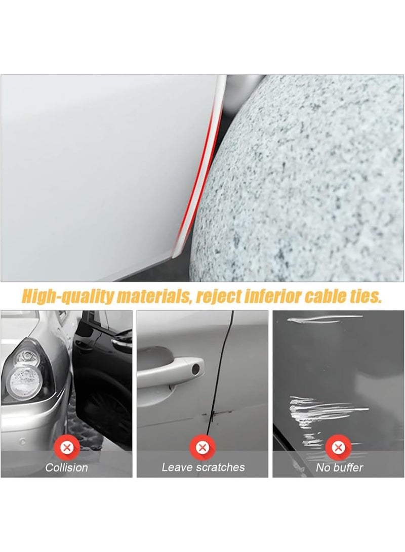 راكسوم واقيات حواف أبواب السيارة، حماية محكمة الغلق 5 أمتار لحواف الأبواب، شرائط حماية مضادة للتصادم، قوالب تزيين مضادة للخدش، ملحقات سيارات عالمية لمعظم السيارات، لون أبيض - Image 3