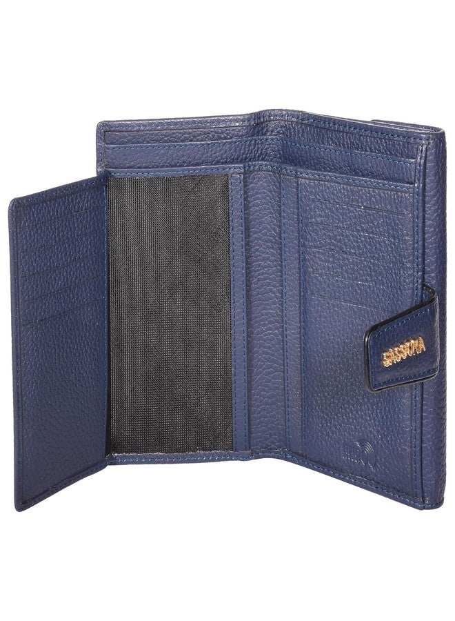 Sassora Premium Leather Navy Blue Medium Purse for Girls - Image 2