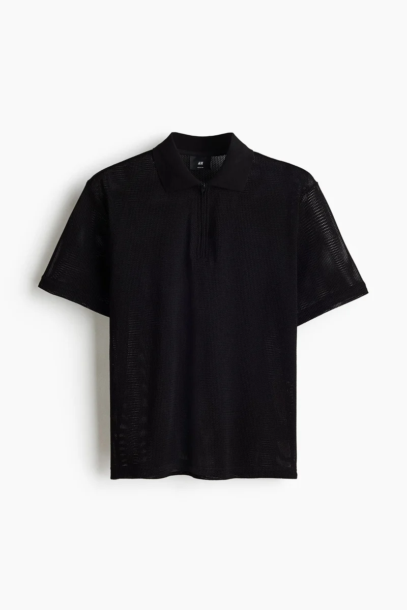 Regular Fit Hole-knit polo shirt