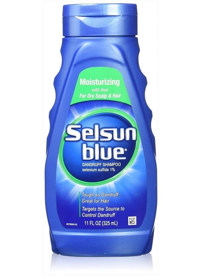 Selsun blue Moisturizing with Aloe Dandruff Shampoo 11 oz (Pack of 2)  - Image 1