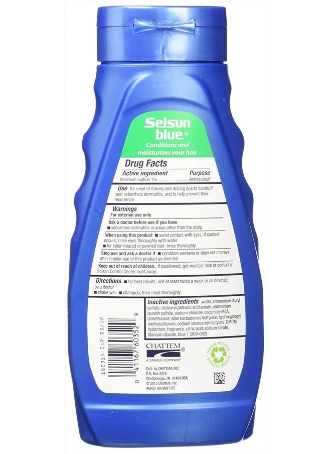 Selsun blue Moisturizing with Aloe Dandruff Shampoo 11 oz (Pack of 2)  - Image 2
