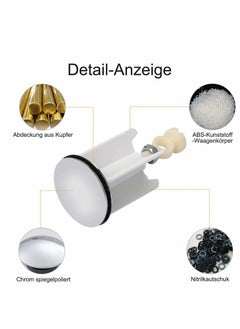 Excefore Pop Up Sink Plug, Universal Drain Filter, 40 mm Height Adjustable Pop-up Plug  - Image 3