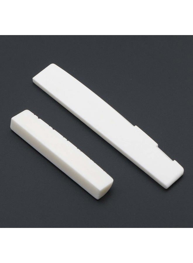 Swhmc Guitar bass pin&nut&saddle&endpin Ivory Bone Slotted Saddle Nut Acoustic Nut for 12 String e - Image 2