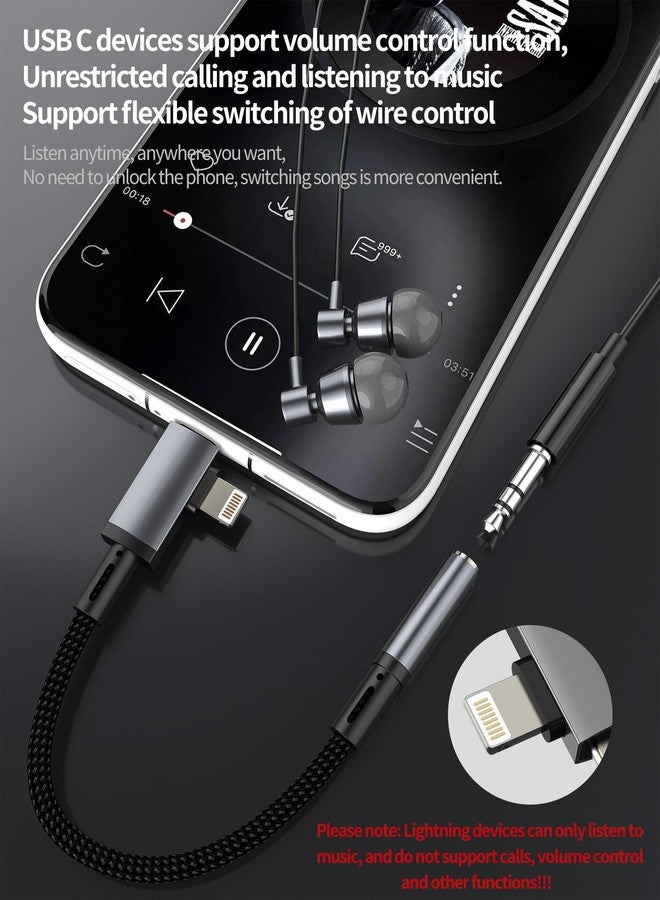 HOYULLI USB C Lightning to 3.5mm Headphone Jack Adapter(2 in 1)for iPhone 16 15 14 Pro Max AUX Audio Cable Splitter for Apple MFI Certified Earphone Auxiliary Connector for ipad Compatible for Samsung S25 S24 - Image 2