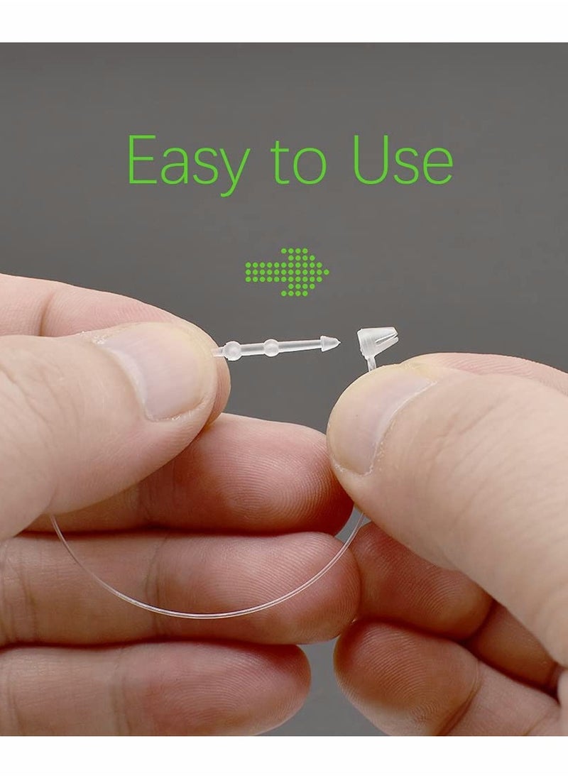 Beaded Loop Tie Fasteners, Snap Lock Pin Beaded Loop Tie Plastic Paper Price Tag Fasteners (1000 pcs 5-in )