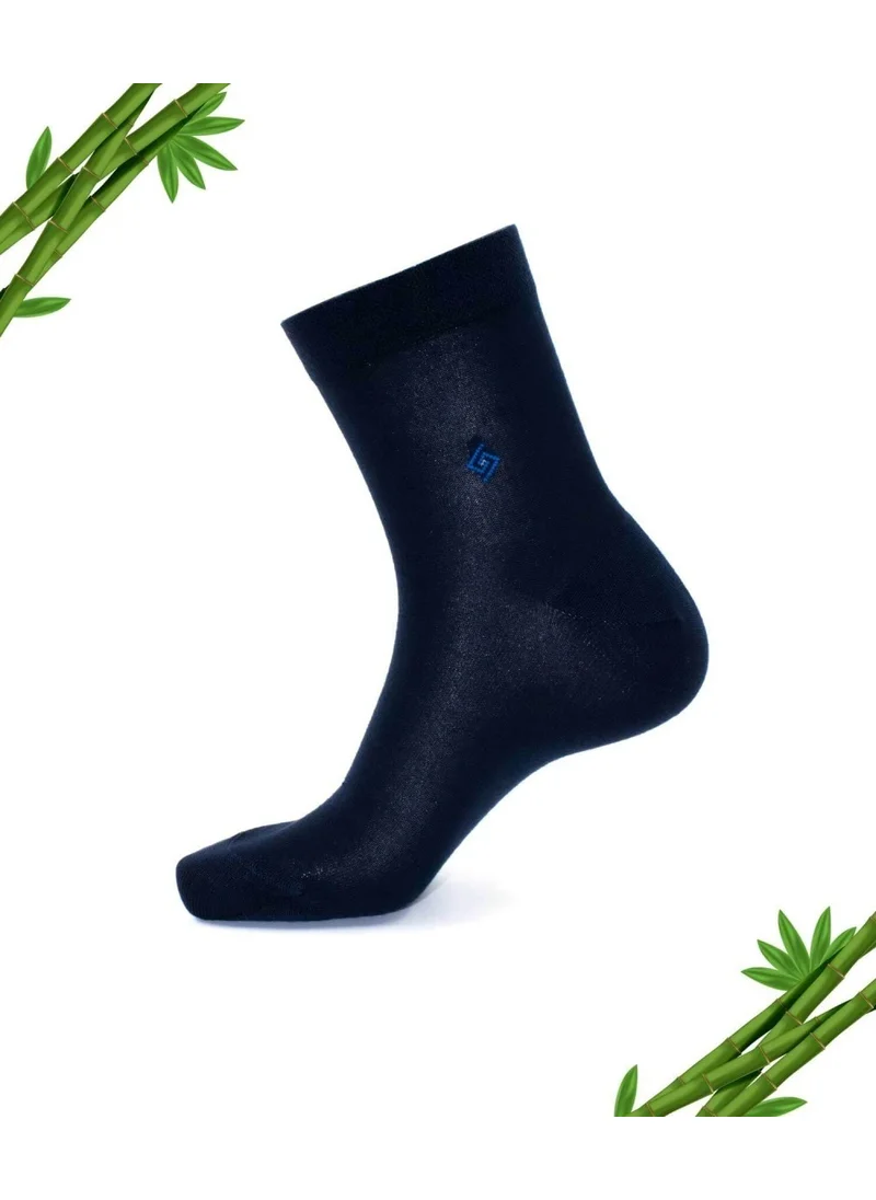 دايكو Bamboo Men's Seamless Half Cone Navy Blue Socks 6 Pack (Summer)