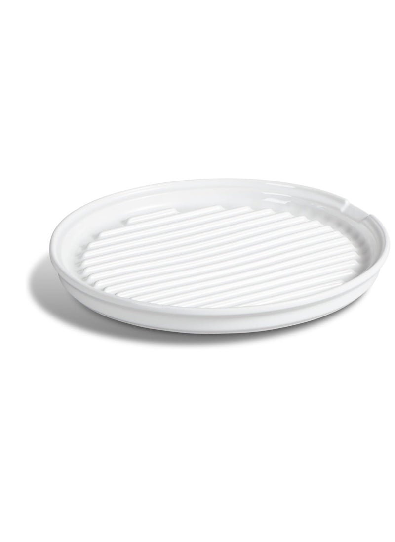 Onemore ONEMORE Bacon Rack Ceramic Bacon Cooker Oven Bacon Maker Microwave Meat Rack for Cooking Crisp Bacon - 10 inch Bacon Plate, White  - Image 1