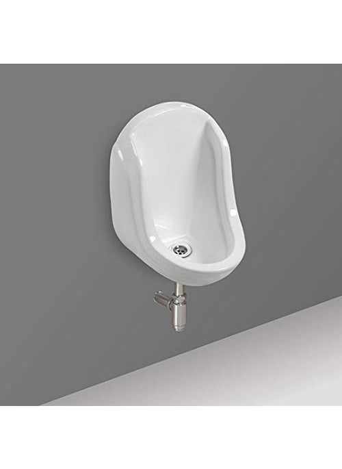 SENISTO SENISTO Ceramic Wall Mount Small Urinal Pot for GentsMaleBoysMen ToiletBathroomWashroom 13 X 13 X 17 INCH WHITE  - Image 1