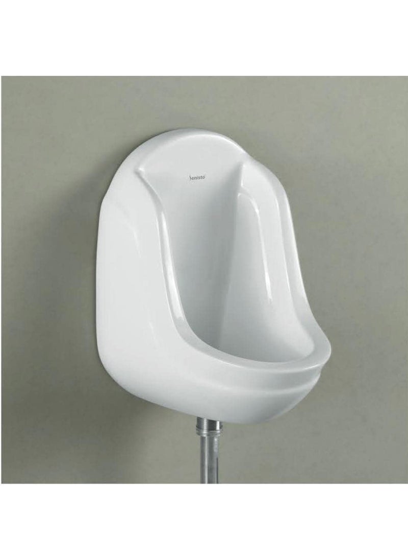 SENISTO SENISTO Ceramic Wall Mount Small Urinal Pot for GentsMaleBoysMen ToiletBathroomWashroom 13 X 13 X 17 INCH WHITE  - Image 2