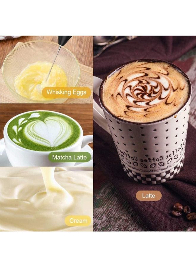 SHOPI Rechargeable Electric Milk Frother Handheld With 3 Adjustable Speeds And 2 Stainless Whisks Egg Beater Mini Blender Drink Mixer for Coffee  - Image 4