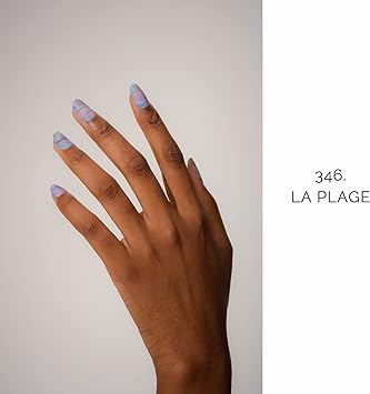 NAILOG Semi Cured Gel Nail Strips Glossy Long Lasting Soft Gel Finish 20 Extra Long Stickers WrapsLa Plage - Image 2