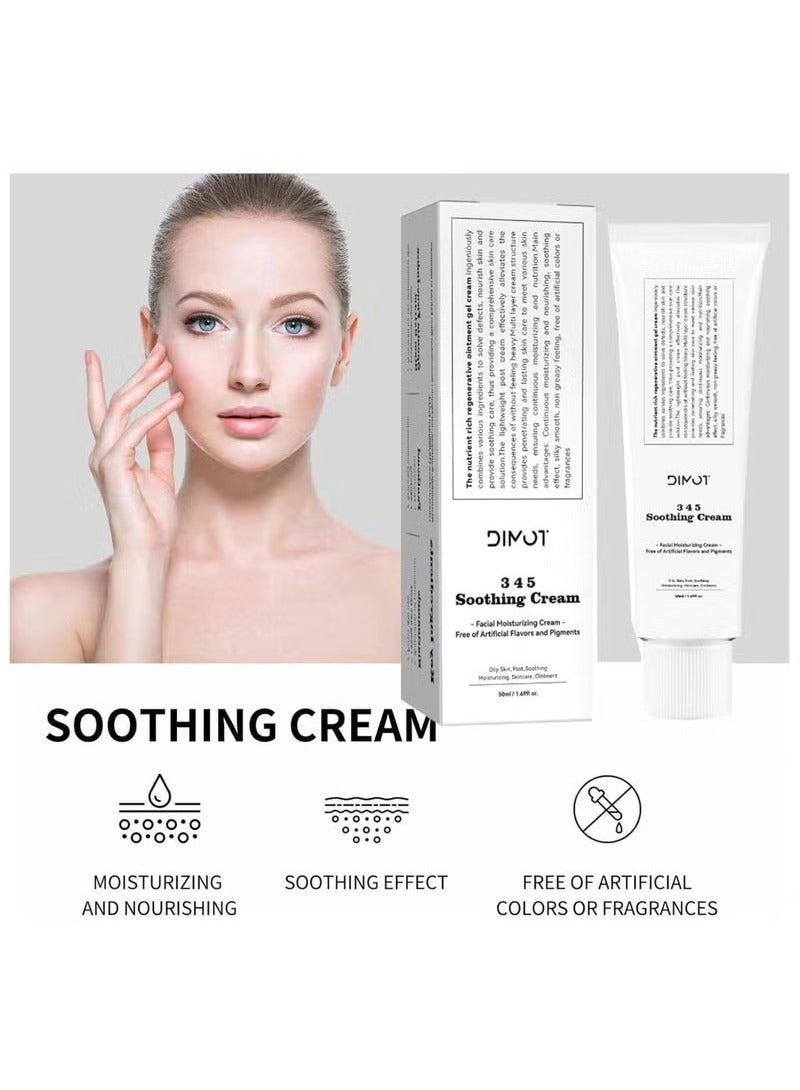 ديموت 345 مهدئا كريم ، كريم إصلاح الحاجز ، مرطب الوجه اليومي ، الجافة ، حساسية الجلد تعزيز إصلاح ، عيب تخفيف الرعاية ، إصلاح حاجز الوجه لجميع أنواع البشرة - Image 2