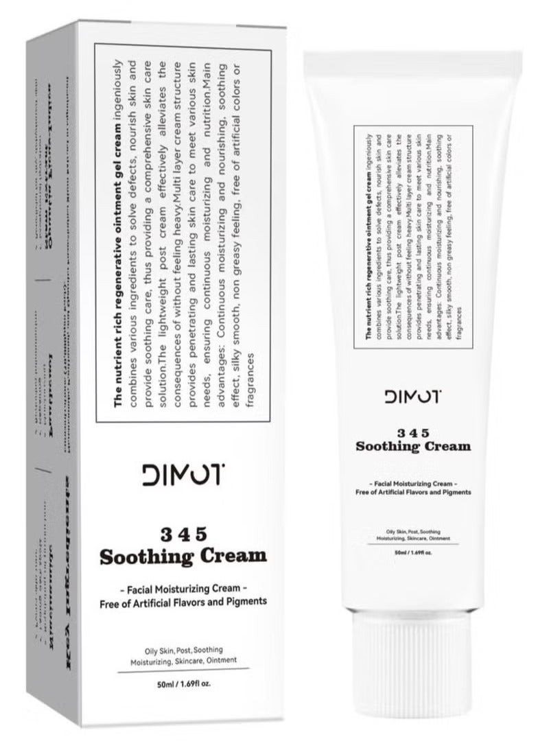 ديموت 345 مهدئا كريم ، كريم إصلاح الحاجز ، مرطب الوجه اليومي ، الجافة ، حساسية الجلد تعزيز إصلاح ، عيب تخفيف الرعاية ، إصلاح حاجز الوجه لجميع أنواع البشرة - Image 1