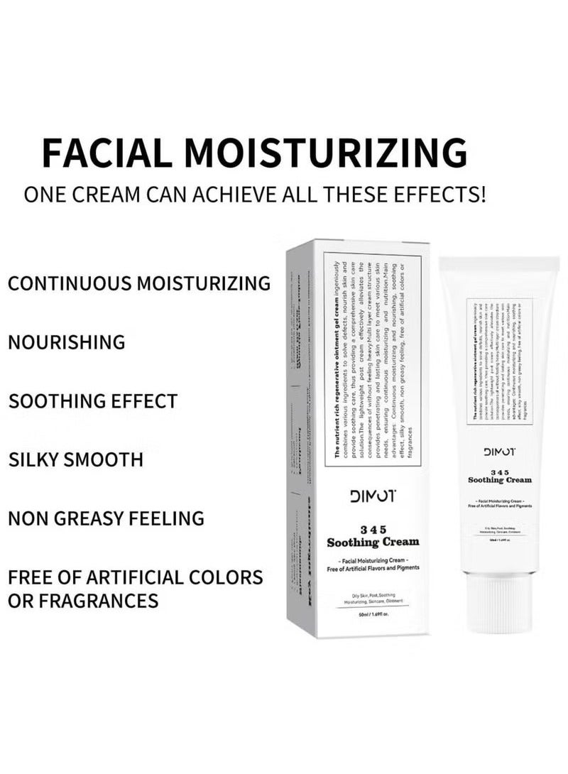 ديموت 345 مهدئا كريم ، كريم إصلاح الحاجز ، مرطب الوجه اليومي ، الجافة ، حساسية الجلد تعزيز إصلاح ، عيب تخفيف الرعاية ، إصلاح حاجز الوجه لجميع أنواع البشرة - Image 5