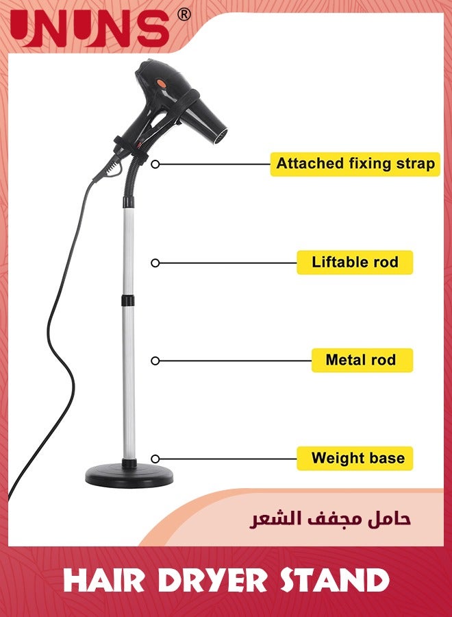 UNUNS Adjustable Hair Dryer Stand,Hair Dryer Holder,Blow Dryer Stand Holder,360 Degree Rotating Hair Dryer Stand For Bathroom,Vanity,Makeup Room - Image 3