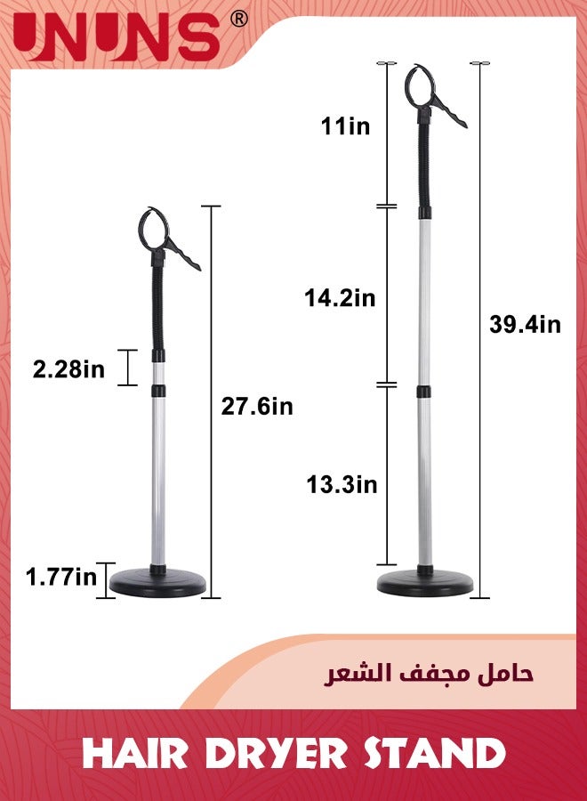 UNUNS Adjustable Hair Dryer Stand,Hair Dryer Holder,Blow Dryer Stand Holder,360 Degree Rotating Hair Dryer Stand For Bathroom,Vanity,Makeup Room - Image 2