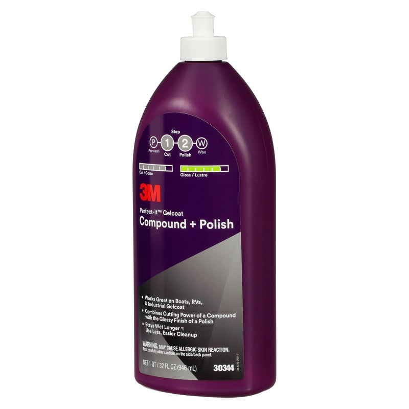 3M Perfect-It Gelcoat Compound + Polish 30344, 1 qt (32 fl oz/946 mL) - Image 2