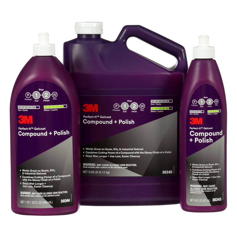 3M Perfect-It Gelcoat Compound + Polish 30344, 1 qt (32 fl oz/946 mL) - Image 5