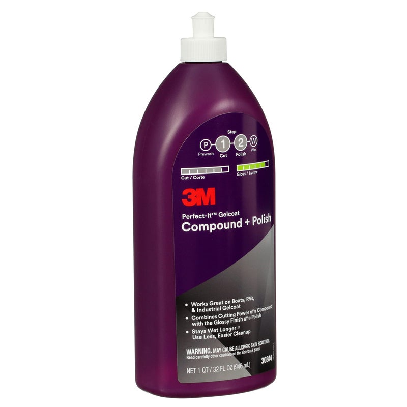 3M Perfect-It Gelcoat Compound + Polish 30344, 1 qt (32 fl oz/946 mL) - Image 4