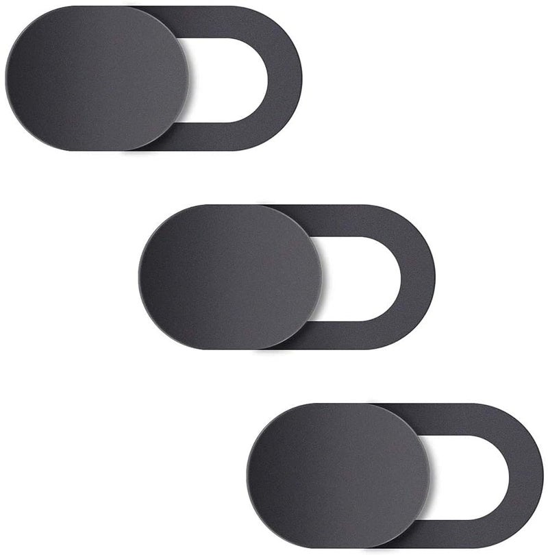 Ojos Webcam Camera Cover Compatible for Laptop Desktops/MacBook/PC/Tablet/Cell Phone Slide Ultra-Thin Webcam Cover Slide Protect Your Privacy Security (3-Pack, Black) - Image 1
