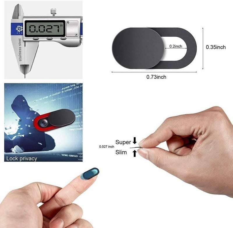 Ojos Webcam Camera Cover Compatible for Laptop Desktops/MacBook/PC/Tablet/Cell Phone Slide Ultra-Thin Webcam Cover Slide Protect Your Privacy Security (3-Pack, Black) - Image 4