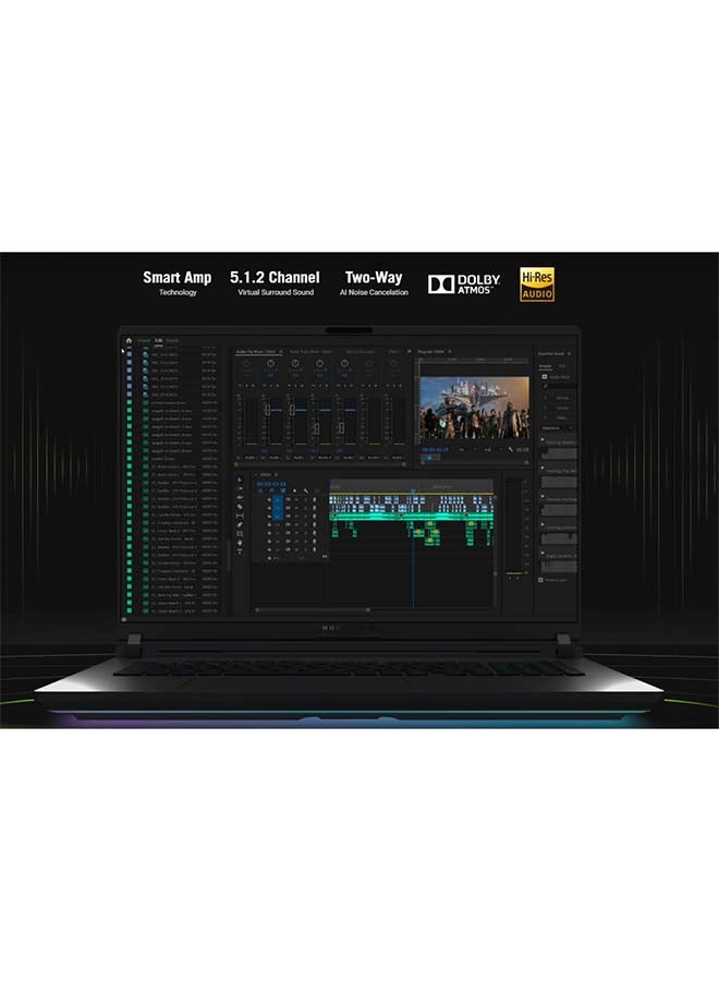 أسوس لابتوب ROG Strix بشاشة WUXGA (1920x1200) بحجم 18 بوصة وتردد 144Hz، مع معالج Core Ultra 9-275HX/32GB ذاكرة RAM DDR5/1TB SSD/16GB بطاقة رسومات Nvidia GeForce 5080/نظام Windows 11 Home/ - Image 5