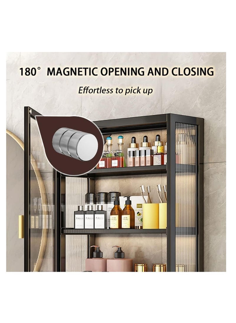 Generic Bathroom Shelf Wall Mounted Storage Cabinet with Clear Doors for Bedroom Bathroom Kitchen Laundry Room Storage Shelves (Double Door - 40cm)  - Image 4