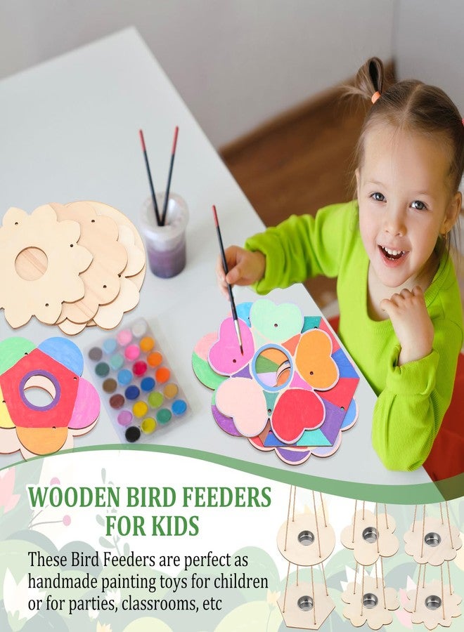 DoubleFill 12 Pcs Bird Feeder Craft Kits for Kids Ages 3-8 Make Your Own Bird Feeders Kids Arts and Crafts DIY Wooden Art Painting Flock Feeders for Outside DIY Vbs Crafts - Image 5