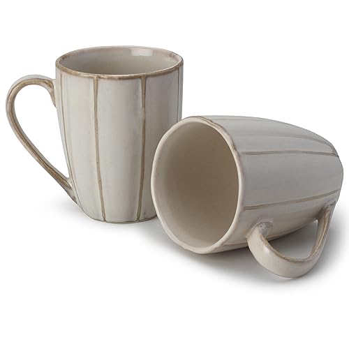 Bodhi House Porcelain Tea and Coffee Large Mug - Set of 2, 300Ml | Glossy Finish | Ideal for Cappuccino, Hot Chocolate, Cocoa and Milk - Chrome White - Image 1