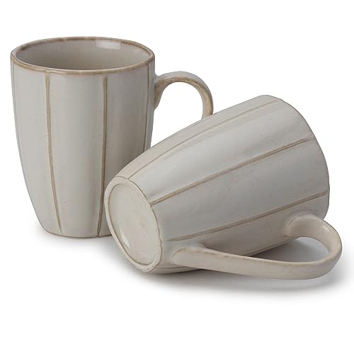 Bodhi House Porcelain Tea and Coffee Large Mug - Set of 2, 300Ml | Glossy Finish | Ideal for Cappuccino, Hot Chocolate, Cocoa and Milk - Chrome White - Image 2
