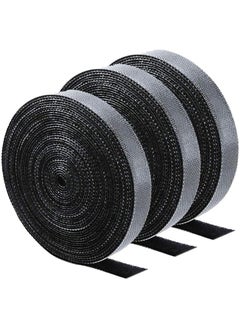 erorex Cable Ties Organizer 3 Roll Cable Straps Cable Clips Cable Ties Hook And Black Organizing Cord Organizer Reusable Cable Management Loop Nylon Fastening Tape Wire Organizer For Home Office Total 3M  - Image 1