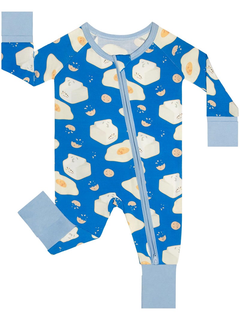 GUISBY Baby Boys' Buttery-Soft Snug Fit Footless Pajamas, Viscose from Bamboo Baby Pajamas, 2-Way Zipper PJs, 3-6 Months - Image 1