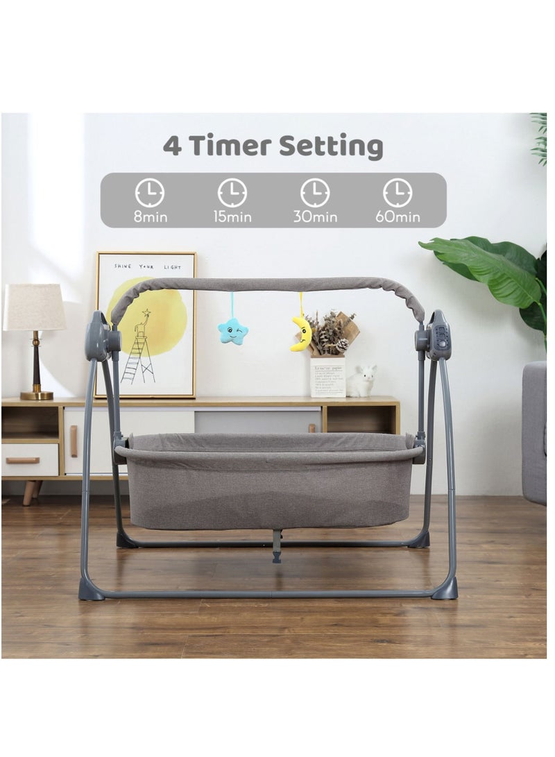 WALALLA Automatic Electric Baby Swing Cradle and Rocking Bouncer Bed Crib with Adjustable Speed, Bluetooth Music, Pillow and Pad - Image 3