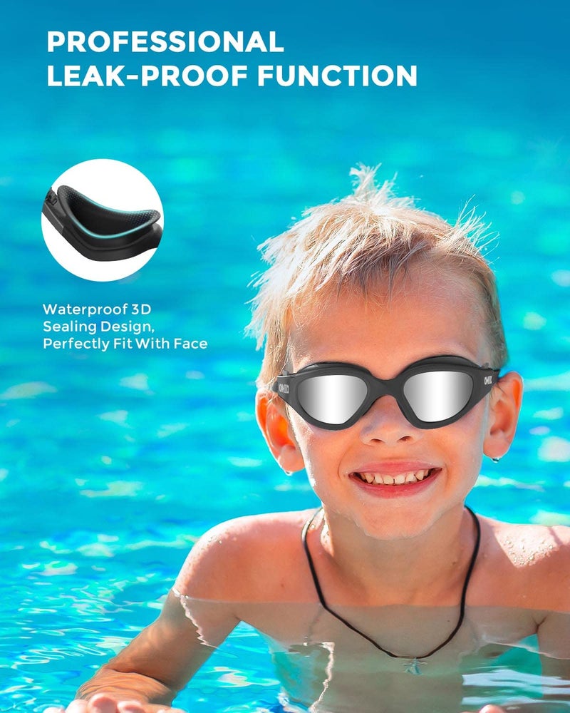 OMID Kids Swim Goggles, P2mini Polarized Swimming Goggles Comfortable for Age 6-14 - Image 5