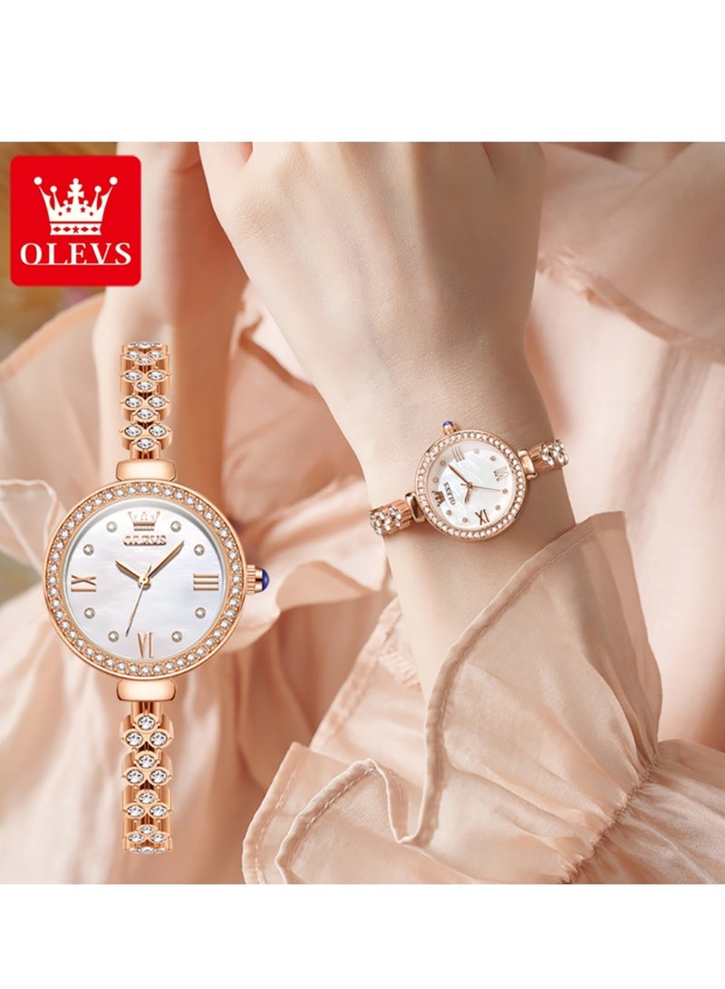 Watches for Women Fashion Quartz Stainless Steel Water Resistant Watch Gold 9903