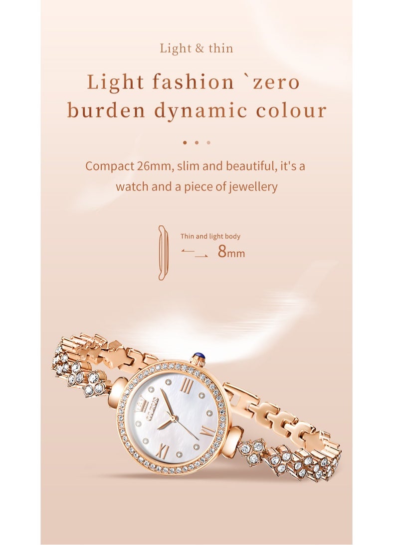 Watches for Women Fashion Quartz Stainless Steel Water Resistant Watch Gold 9903
