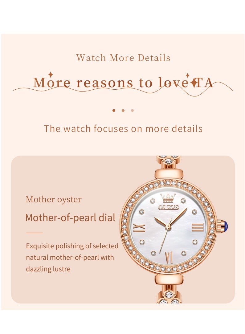 Watches for Women Fashion Quartz Stainless Steel Water Resistant Watch Gold 9903