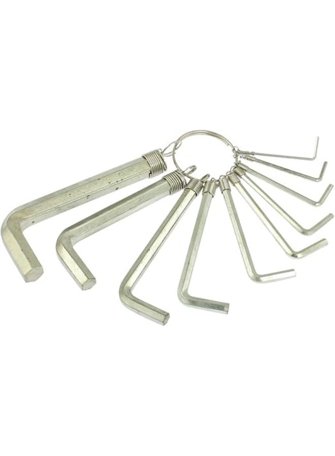 Aexit 10 ( operated tools) Pcs Silver Tone Metal L Shaped Metric 1.5-10mm Combination Hex (56ry628qf534) Key Set