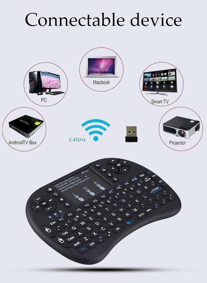 Mini Wireless Multi-media Keyboard Touch Pad Mouse Combo Air Mouse Remote Touchpad Use Dry Battery for Android TV Box PC Wireless Keyboard - Image 2